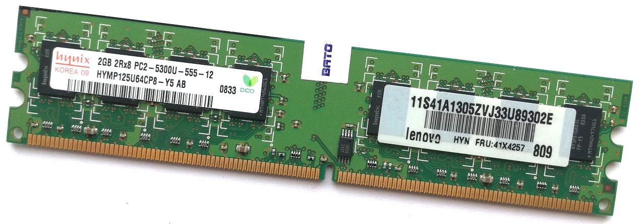 Оперативна пам'ять Hynix DDR2 2Gb 667MHz PC2 5300U CL5 (HYMP125U64CP8-Y5) Б/В