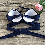 Роздільний Купальник жіночий із зав'язкою, розмір XL (чорний), фото 6