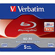 Диск BD Verbatim BD-RE 25Gb 2x Jewel 5шт Hard Coat (43615), фото 2