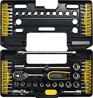 Набор торцевых головок и бит с трещоткой 1/4" 57 предметов Vorel 65020 (Польша)