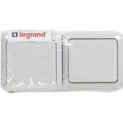 Вимикач+розетка 2К+З з шторками IP44 Сірий 782391 Legrand Quteo Forix