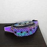 Жіноча поясна сумка бананка. Сумка на пояс. Модна маленька жіноча сумка хамелеон Bao Bao Issey Miyake, фото 2