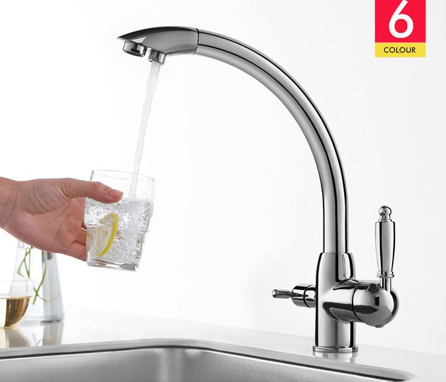 Змішувач для кухні з підключенням до фільтру Lamber 15678 ХРОМ - фото 1 - id-p991507396