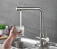 Змішувач для кухні з нержавіючої сталі (SUS304) з підключенням фільтрованої води Lamber 12853