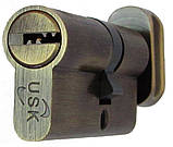 Циліндровий механізм USK B-80 (30x50) ключ/поворотник Нікель, фото 2