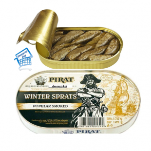 Шпроти в олії Pirat Пірат Winter Sprats 170 г Польща, фото 1
