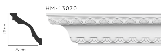 Карниз стельовий з орнаментом Classic Home New HM-13070 ліпний декор з поліуретану,