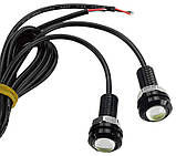 Жовті врізні світлодіоди (Орлине око 23 мм), корпус чорний — LED DRL ДХО підсвітка салону, фото 3