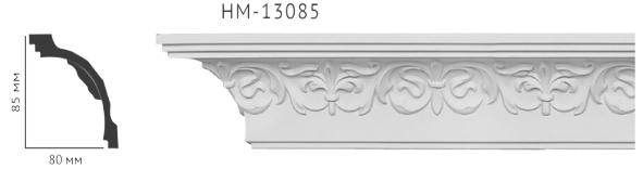 Карниз стельовий з орнаментом Classic Home New HM-13085 ліпний декор з поліуретану,