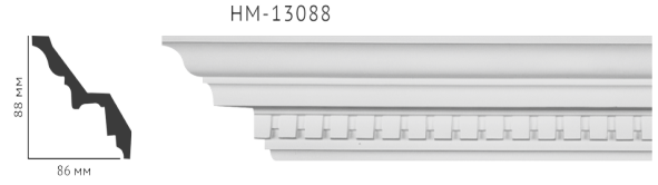 Карниз стельовий з орнаментом Classic Home New HM-13088 ліпний декор з поліуретану,