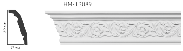 Карниз стельовий з орнаментом Classic Home New HM-13089 ліпний декор з поліуретану,