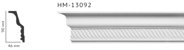 Карниз стельовий з орнаментом Classic Home New HM-13092 ліпний декор з поліуретану,