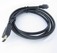 Шнур HDMI "Tcom" (шт.- шт.) Vers.-1,4, диам.-6мм, gold, 1м, чёрный