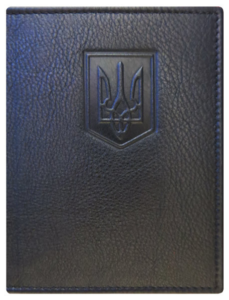 Обкладинка на паспорт "Герб України" з натуральної шкіри з тисненням колір на вибір, фото 1