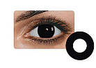 Лінзи для очей, однотонні, чорні + контейнер для лінз у подарунок, фото 3