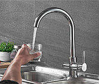 Змішувач з підключенням фільтрованої води 2 в 1 Lamber 35001 Хром