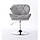 Перукарське крісло на пневматиці HR111N хром опора сірий велюр, фото 2