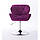 Перукарське крісло на пневматиці HR111N хром опора велюр фіолетовий, фото 2