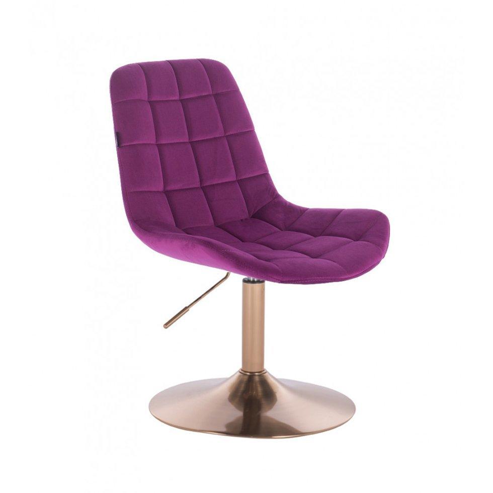 Перукарське крісло на пневматиці HR590N, золота база фуксія