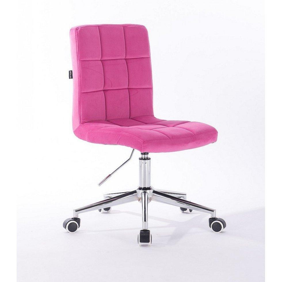 Перукарське крісло на пневматиці HR7009K хром підстава, малиновий, фото 1