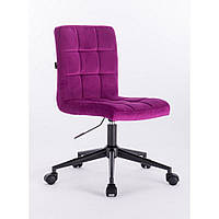 Перукарське крісло на пневматиці HR7009K чорне підстава, фуксія