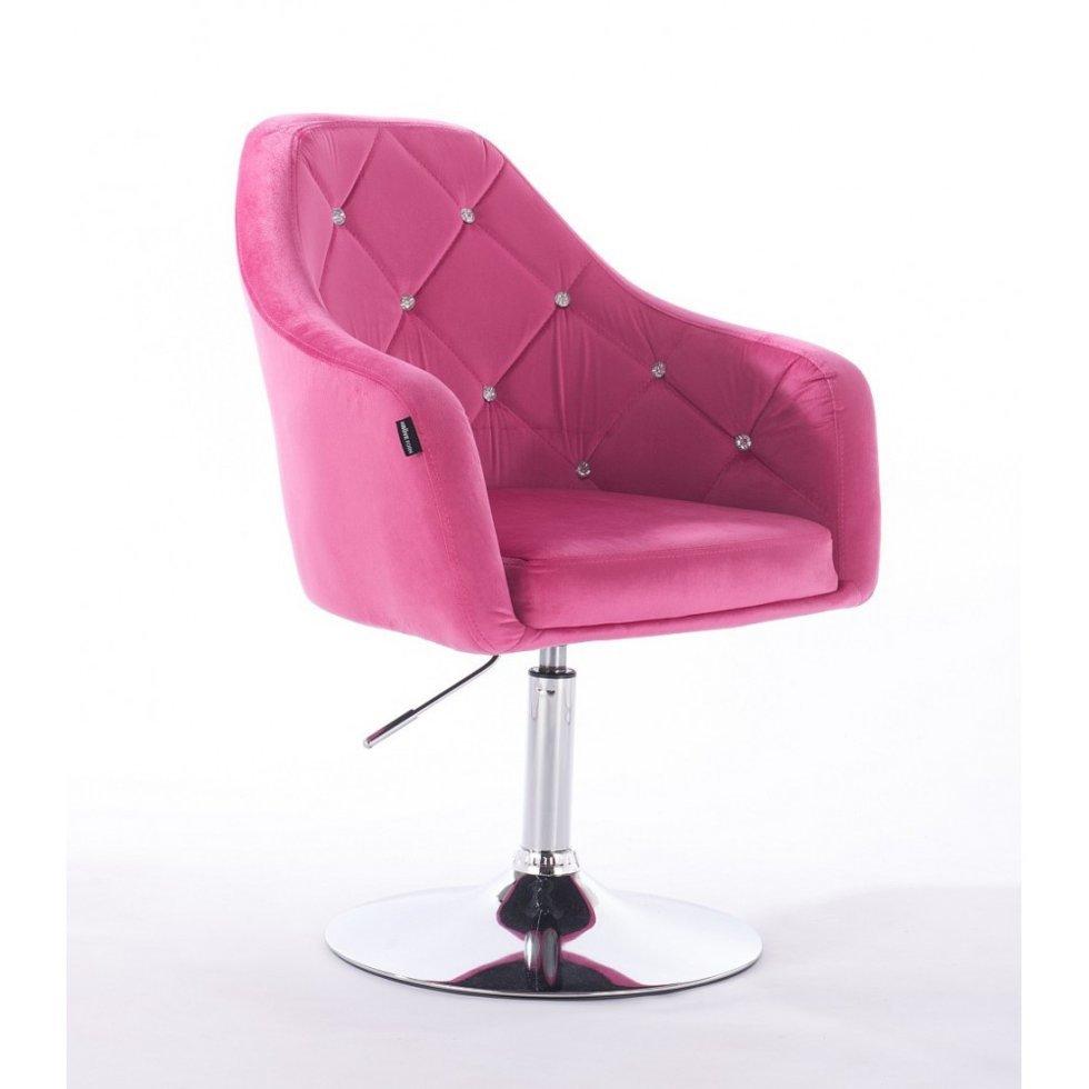 Перукарське крісло на пневматиці HR830 велюр малиновий