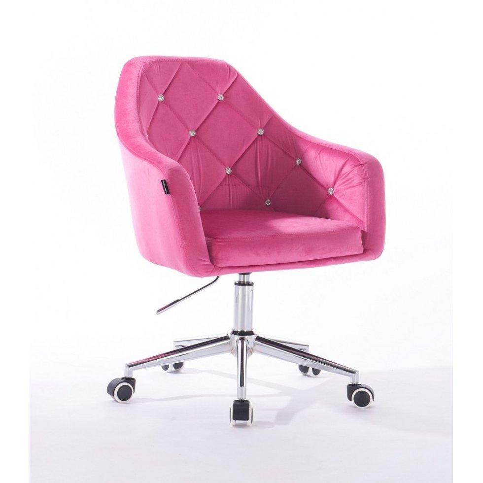 Перукарське крісло на пневматиці HR830K велюр малиновий, фото 1