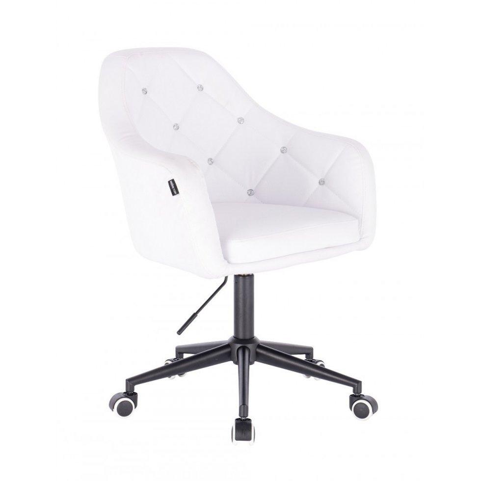 Перукарське крісло на пневматиці HR830K кожзам чорне основа, білий, фото 1