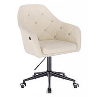 Парикмахерское кресло Hrove Form HR830K кожзам черное основание, кремовый