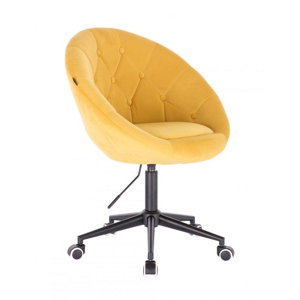 Перукарське крісло на пневматиці HR8516K чорне підстава, жовтий