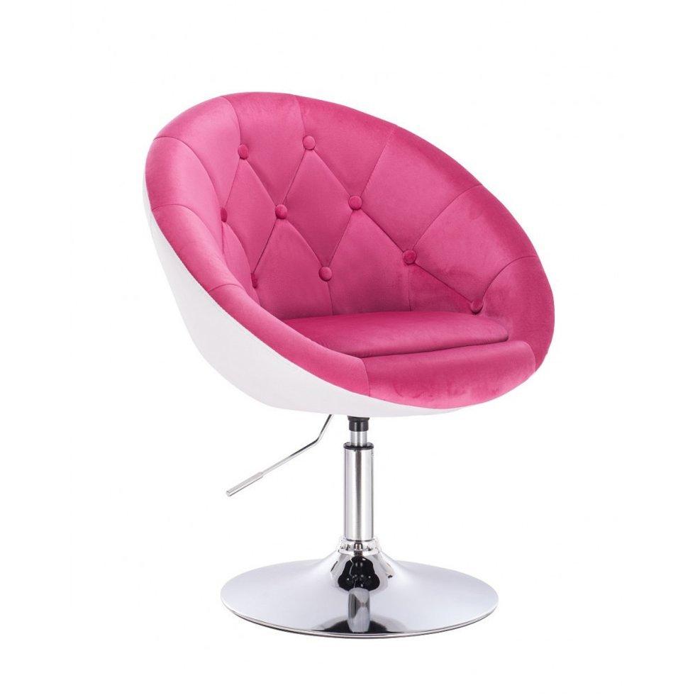 Перукарське крісло на пневматиці HR8516N велюр+кожзам малиновий, фото 1