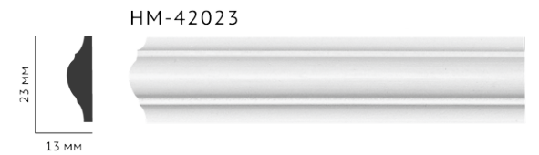 Молдинг для стін, гладкий, Classic Home HM-42023 , ліпний декор з поліуретану