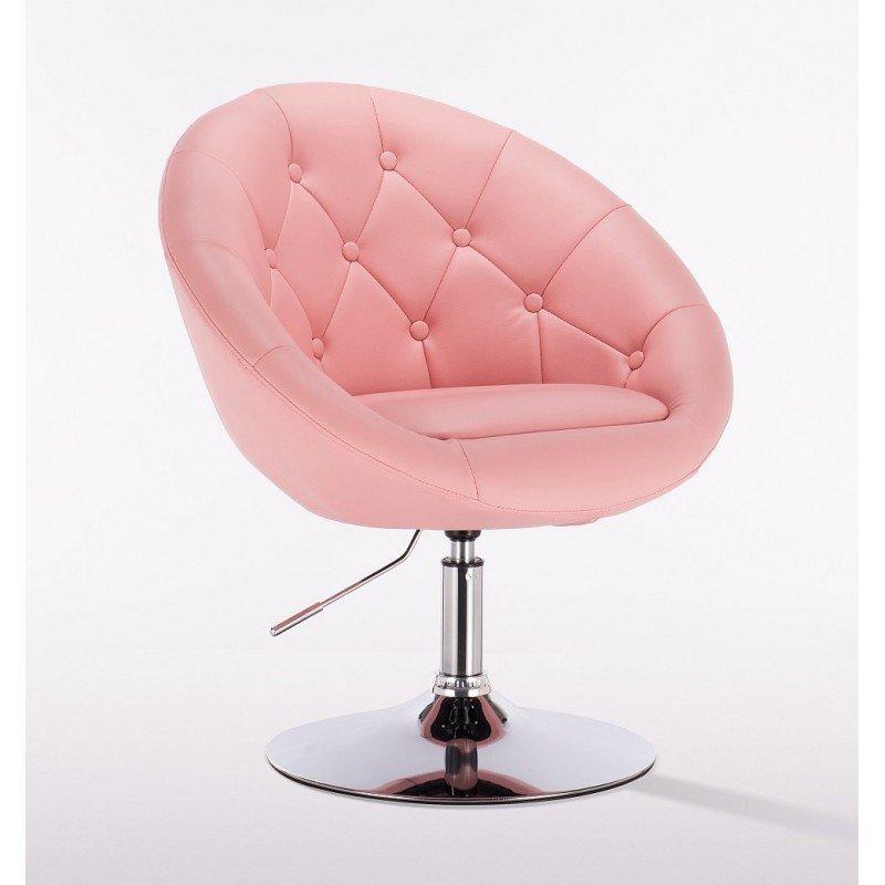 Перукарське крісло на пневматиці HC8516 гудзики, рожевий