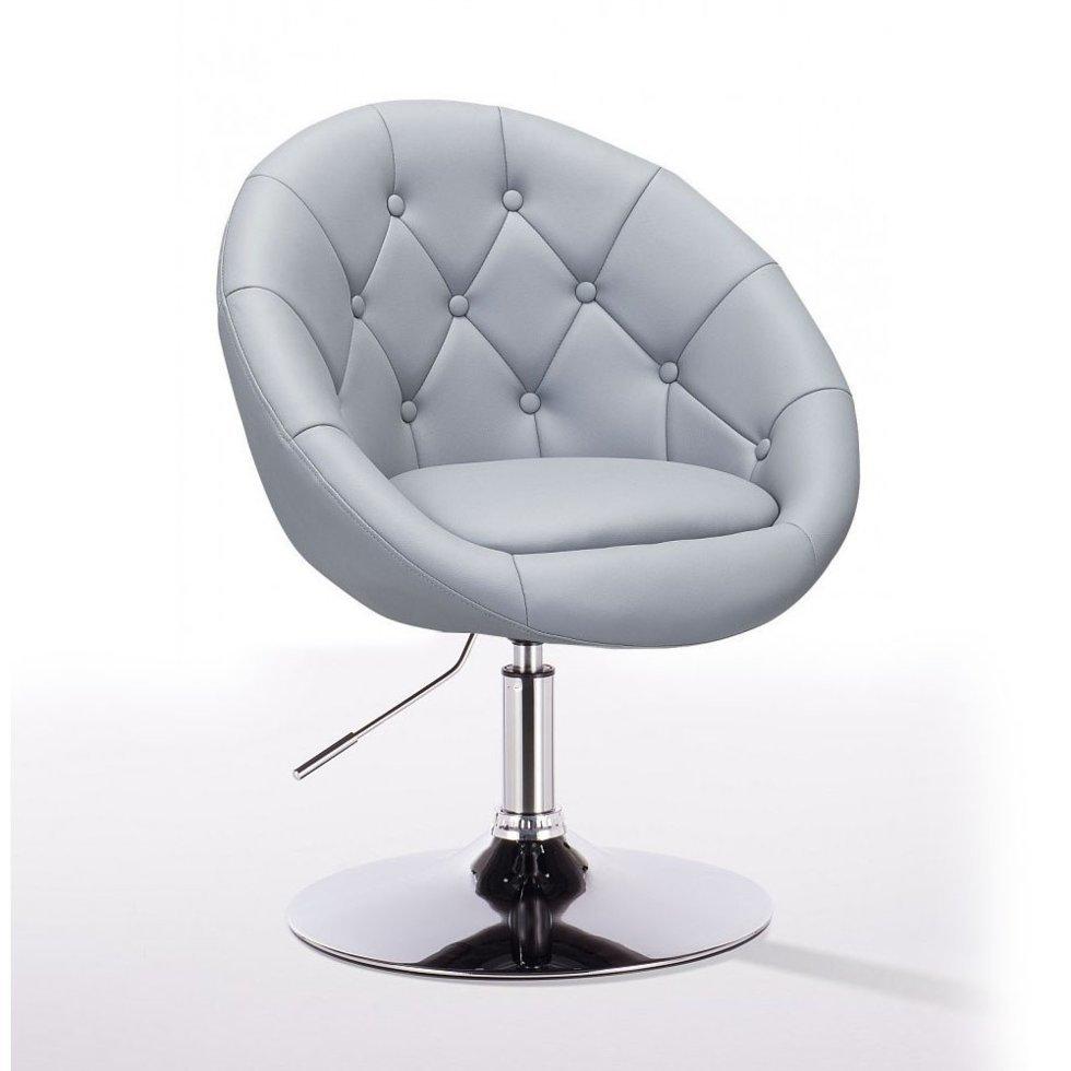 Перукарське крісло на пневматиці HC8516 гудзики, сірий