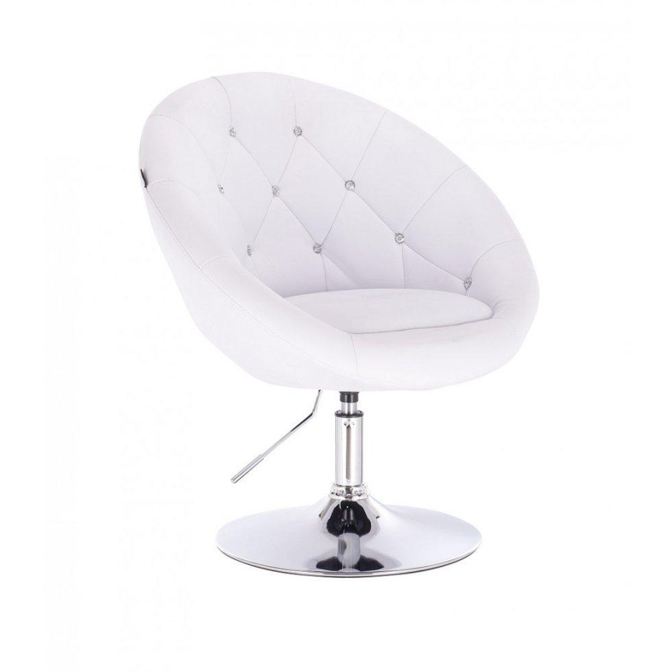 Перукарське крісло на пневматиці НC8516 стрази, білий