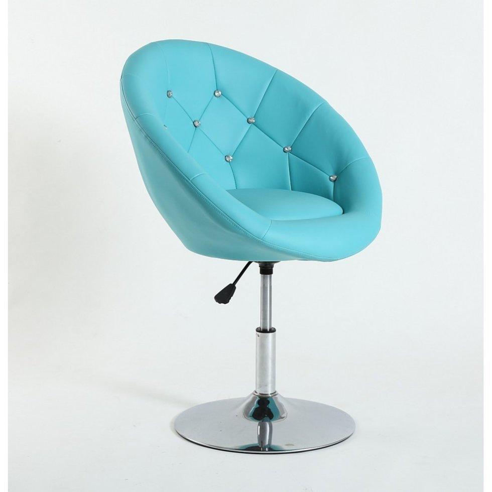 Перукарське крісло на пневматиці HC8516 стрази, бірюзовий