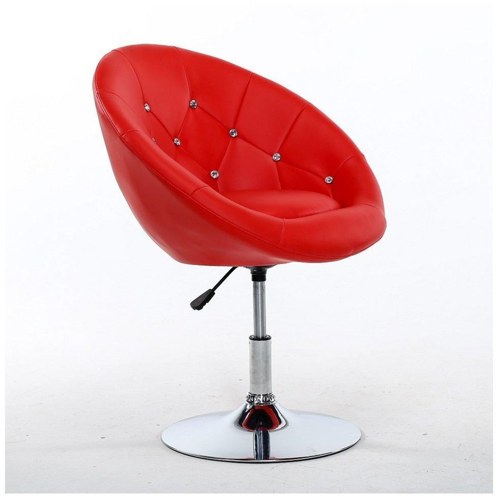 Перукарське крісло на пневматиці HC8516 стрази, червоний