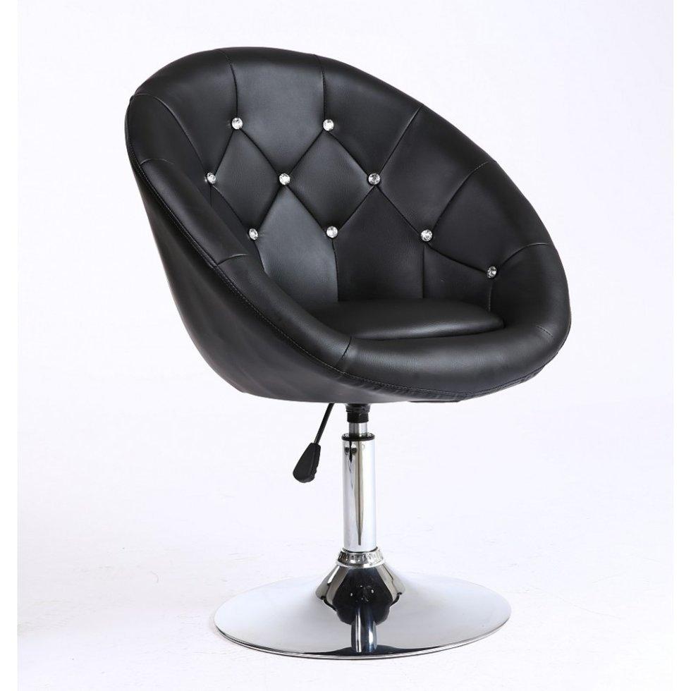 Перукарське крісло на пневматиці HC8516 стрази, чорний