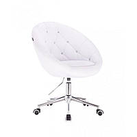 Перукарське крісло на пневматиці HC8516K білий, стрази