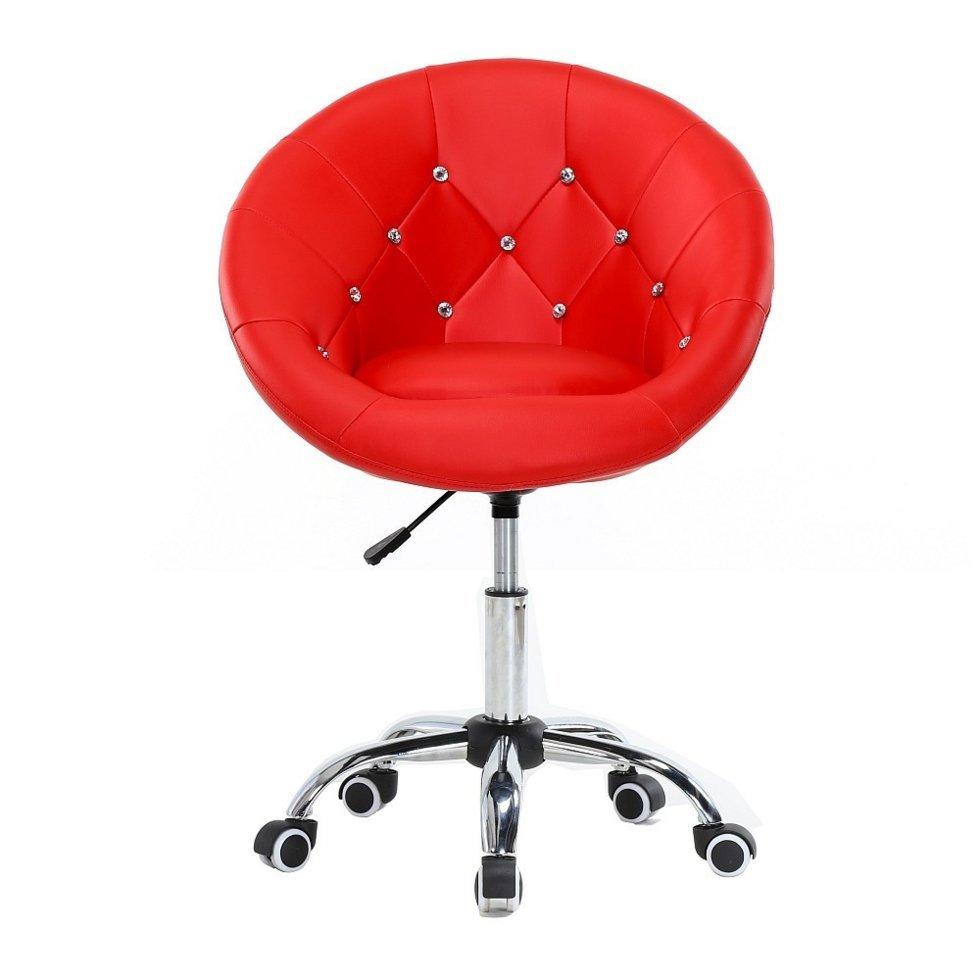 Перукарське крісло на пневматиці HC8516K червоний стрази