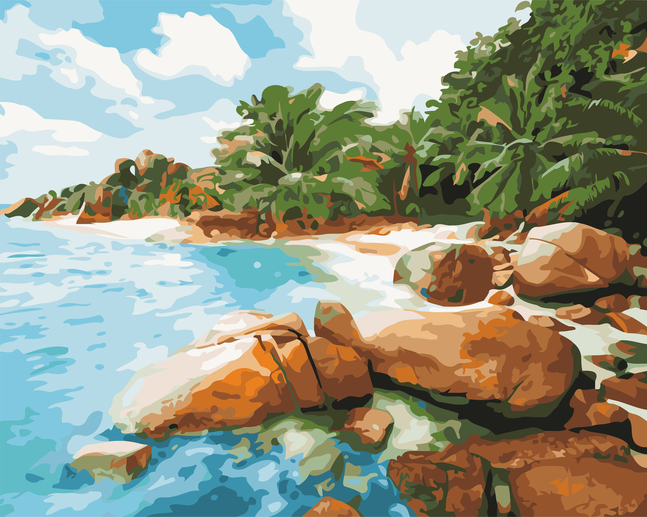 Картина за номерами на полотні ART STORY 40х50см Райський куточок  AS 0542, фото 1