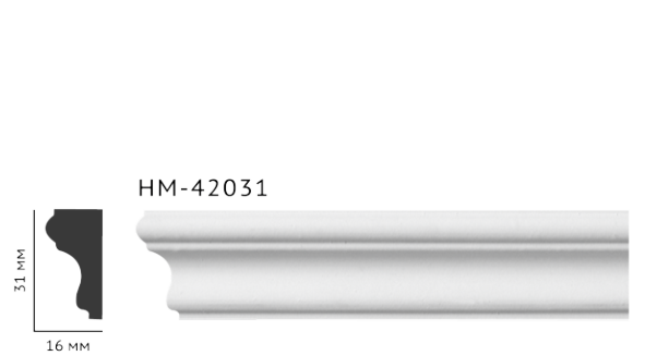 Молдинг для стін, гладкий, Classic Home HM-42031 , ліпний декор з поліуретану