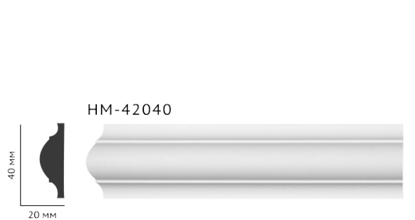 Молдинг для стін, гладкий, Classic Home HM-42040 , ліпний декор з поліуретану