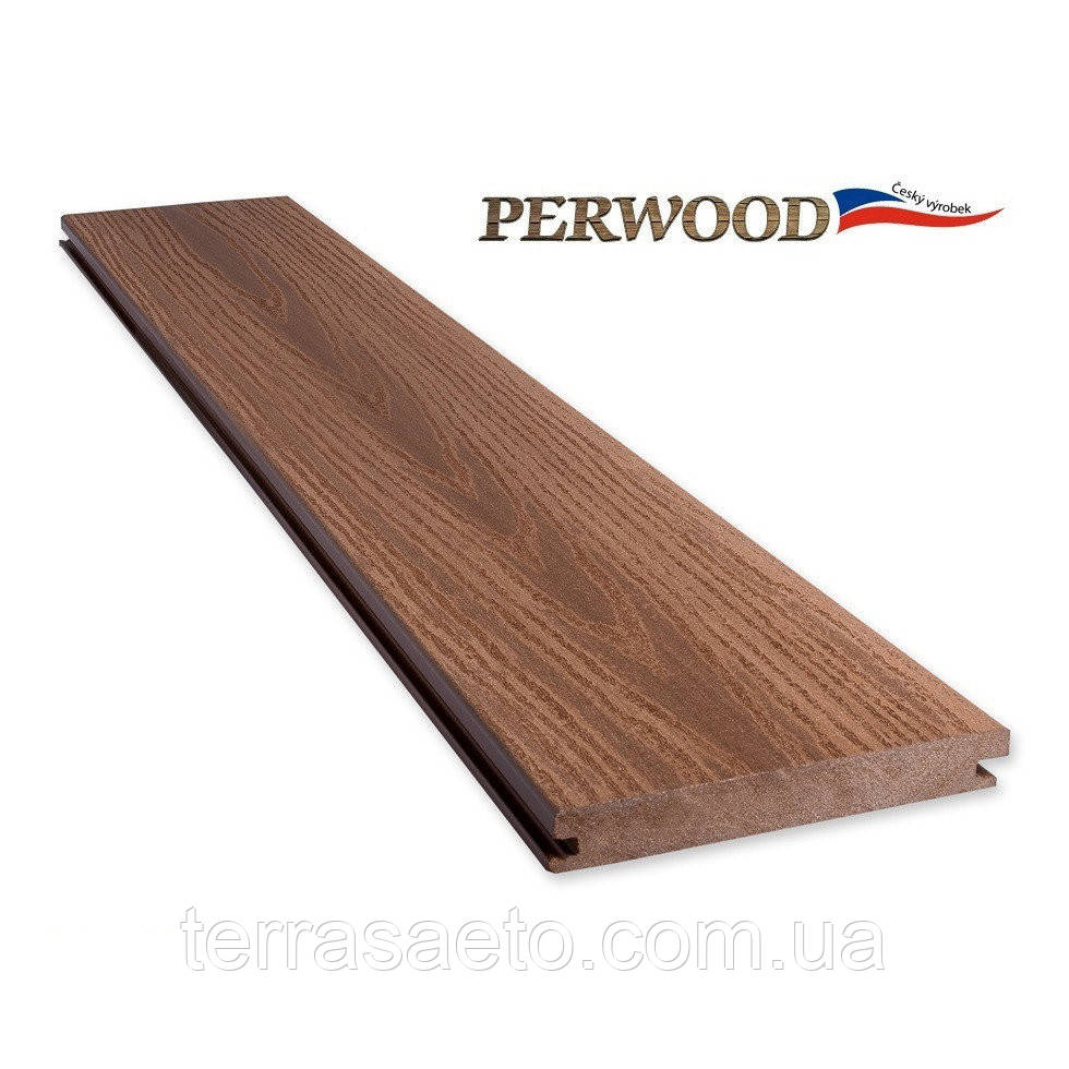 Терасна дошка повнотіла з ДПК, 161х21х4000 мм, PERWOOD REAL MASSIVE, Чехія, фото 1