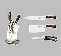 Элитный кухонный набор из ножа, топора и ножниц + подставка, Немецкого производства Grossman