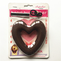 Бублик, валик, пончик, донат для пучка балерины в форме сердца, диаметр 10 см. коричневый