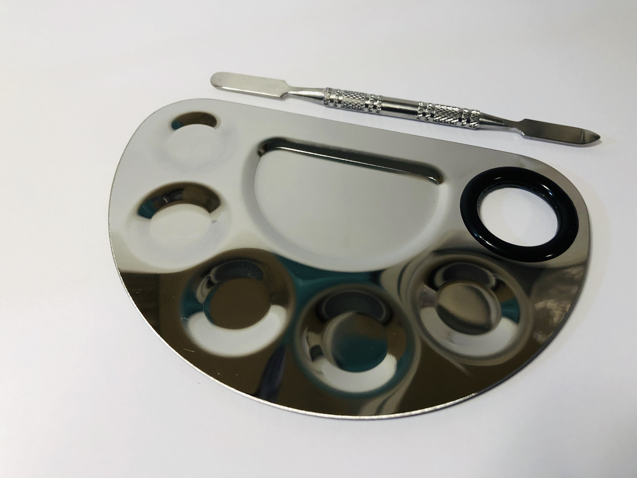 Металлическая палитра + шпатель, набор в силиконовом чехле - купить по ...