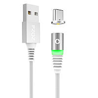 Магнитный кабель PZOZ 3A, 1м, серый, в комплекте с одним коннектором (Lightning, micro USB или USB Type-C)