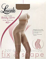 Моделирующие колготки LEVANTE Body Slim 40 Total Control Утягивающие шорты, Высокая талия, 2, NERO (черный)