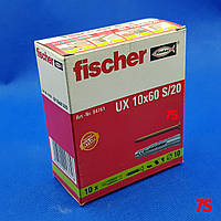 Fischer UX 10 x 60 S/20 - Нейлоновий універсальний дюбель з шурупом, упаковка 10 шт